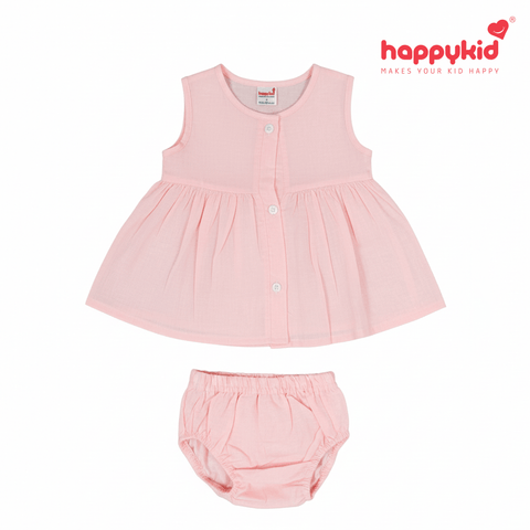 Happykid Newborn Baby Voile Daily Wear Dress (0–3 Months)