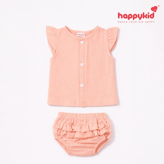 Baby Girls Voile Cotton Dress Set (0–3 Months)