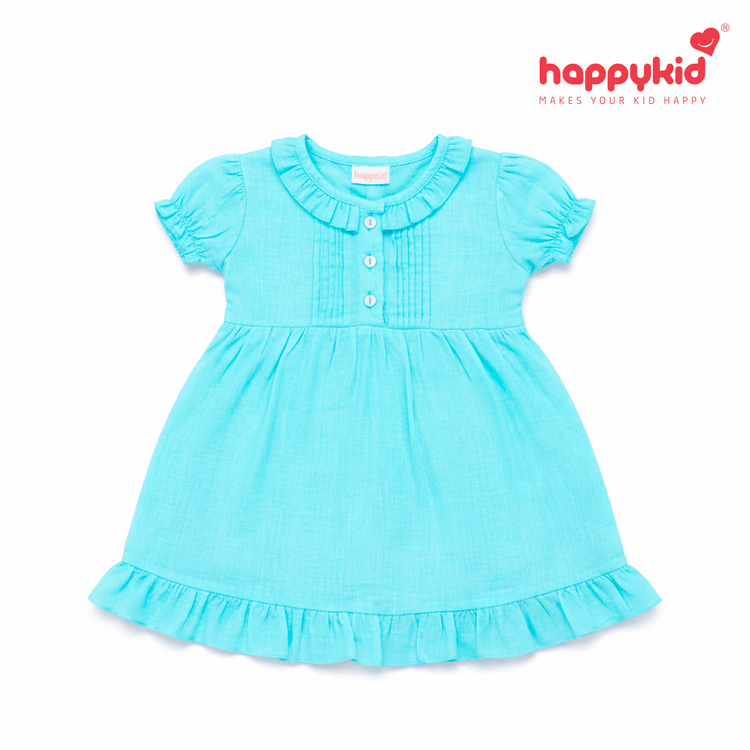 Happykid Newborn Baby Voile Daily Wear Dress (0–12 Months, Soft & Breathable) Sugar