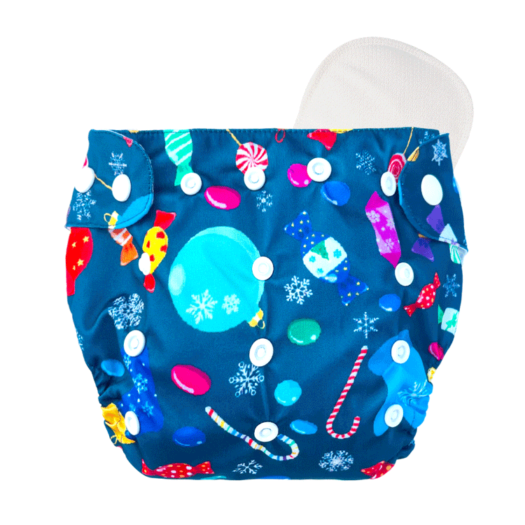 HappyKid Leakage-Proof Reusable Cloth Diaper with Ultra-Absorbent 8-Layer Pad