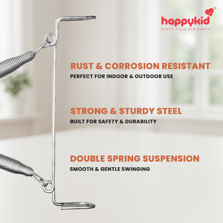 Happykid Angel Cradle with Double-Side Net & Double Spring Suspension | Newborn Baby Hanging Cradle