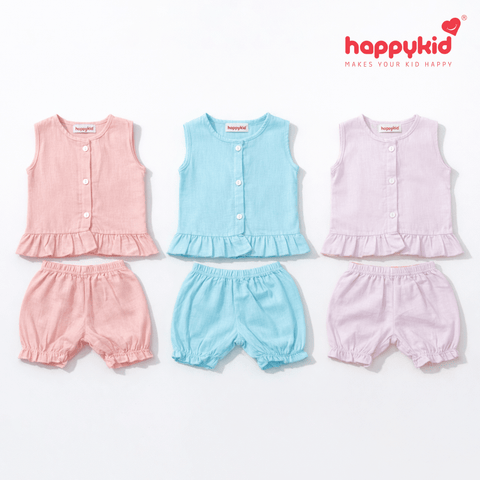 Happykid Newborn Baby Voile Daily Wear Dress (0–3 Months) 3 Piece