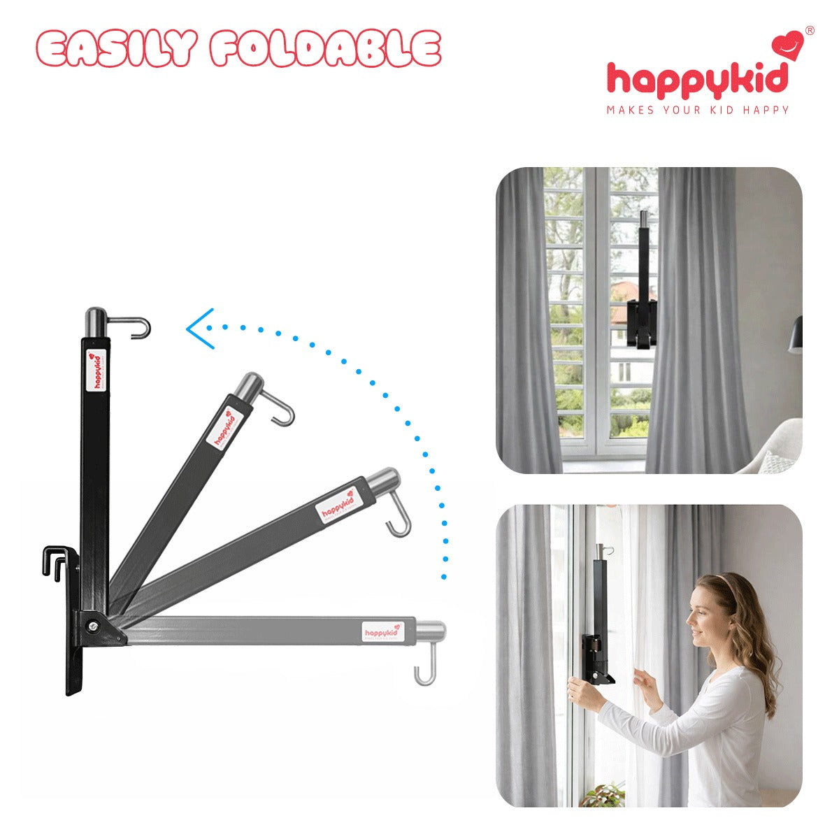 HappyKid Baby Cradle Combo with Adjustable Window Hanger & Spring – 5 in 1 | Combo 4