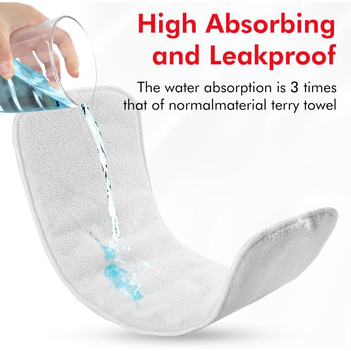 HappyKid Reusable Diaper Pads Pack of 6 | 8-Layer Ultra Absorbent Washable Cloth Inserts | Soft Cotton Baby Diaper Liners