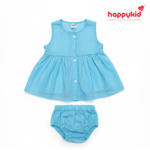 Happykid Newborn Baby Voile Daily Wear Dress  (0–3 Months) 3 piece