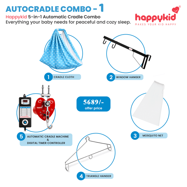 HappyKid 5-in-1 Automatic Baby Cradle Combo 1