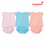 Happykid Newborn Baby Voile Daily Wear Dress  (0–3 Months ) Bina 3 Piece