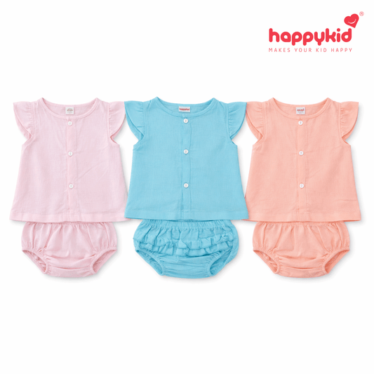 Baby Girls Voile Cotton Dress Set (0–3 Months) 3 Piece