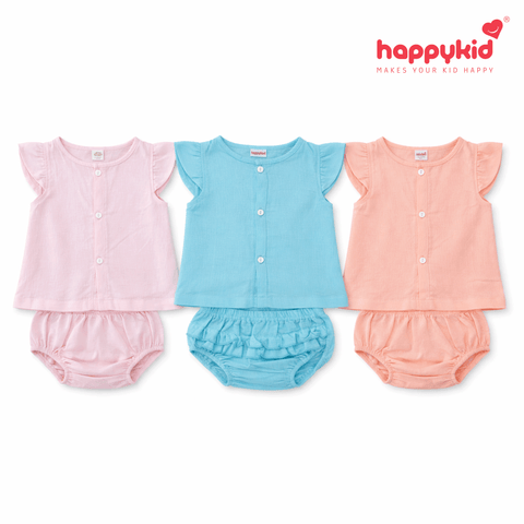 Happykid Newborn Baby Voile Daily Wear Dress  (0–3 Months ) Bina 3 Piece
