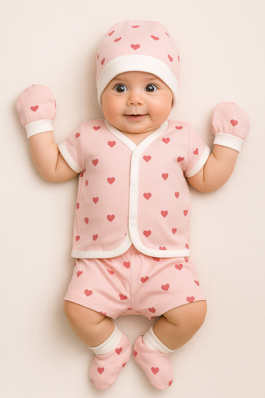 Galaxy Newborn Baby Gift Box – Cotton Dress, Cap, Bib, Mittens, Socks & Towel Set (0–3 Months)