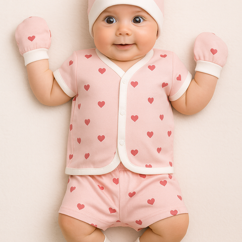 Galaxy Newborn Baby Gift Box – Cotton Dress, Cap, Bib, Mittens, Socks & Towel Set (0–3 Months)