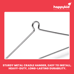 Happykid Metal Hanger for Baby Cradle Spring, Thottil, Jhoola, Palna, Jula, Swings (0-24 Months) | 20KG Capacity | 38CM Wide (Silver)