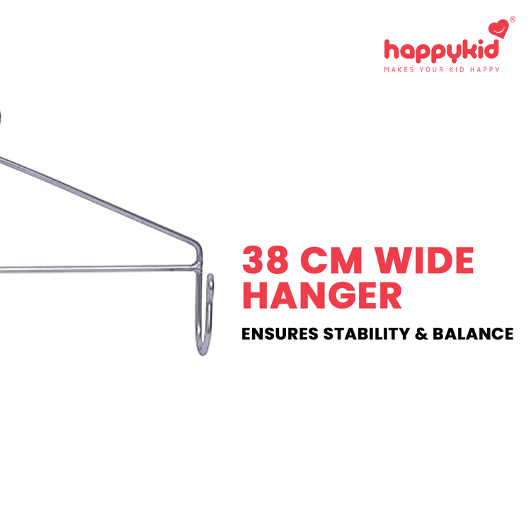 Happykid Metal Hanger for Baby Cradle Spring, Thottil, Jhoola, Palna, Jula, Swings (0-24 Months) | 20KG Capacity | 38CM Wide (Silver)