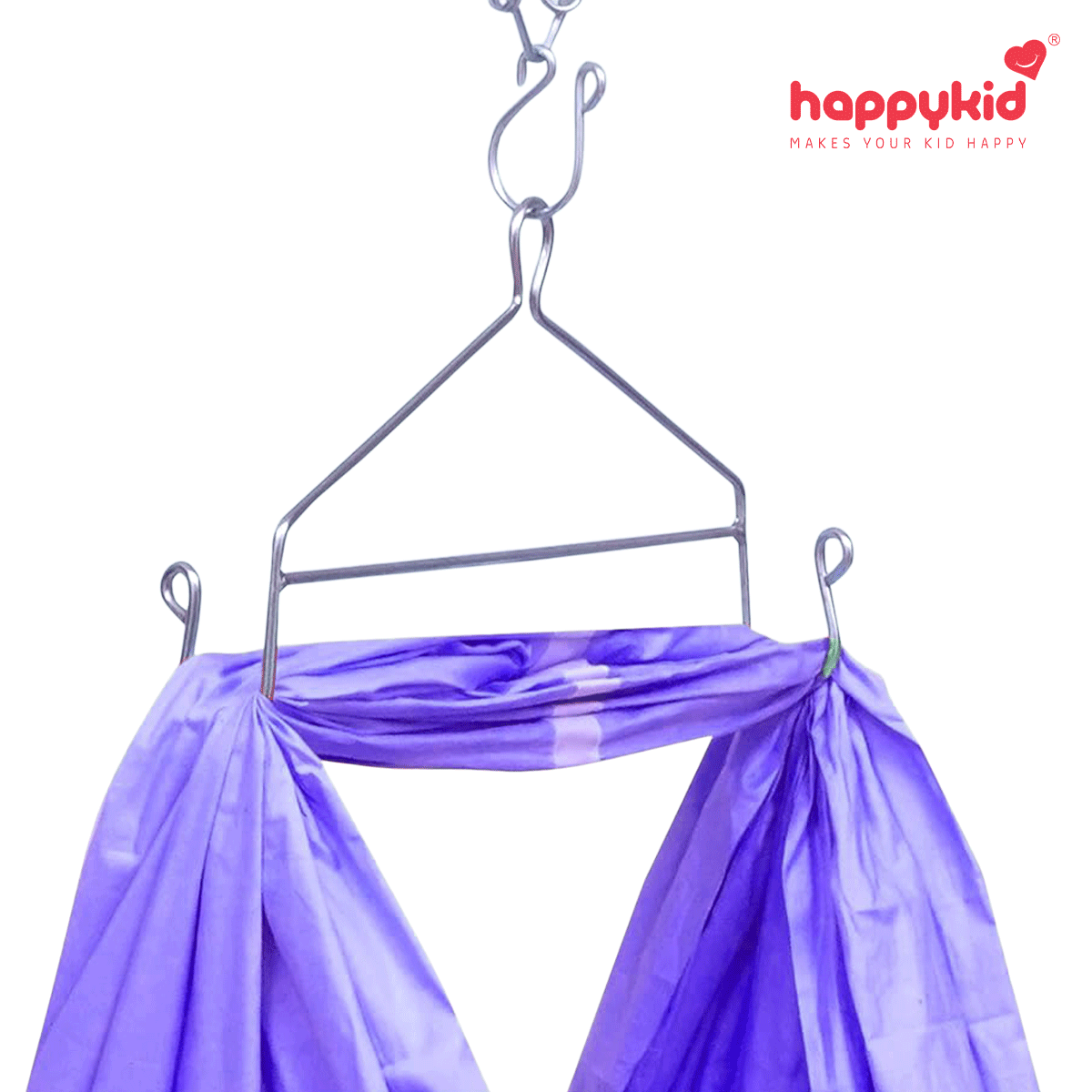 Happykid Metal Hanger for Baby Cradle Spring, Thottil, Jhoola, Palna, Jula, Swings (0-24 Months) | 20KG Capacity | 38CM Wide (Silver)