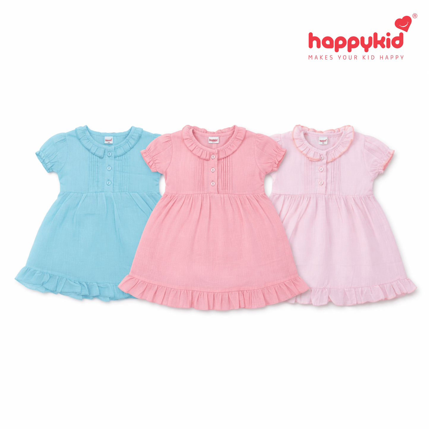 Baby Girls Voile Cotton Dress Set (3–18 Months) 3 Piece