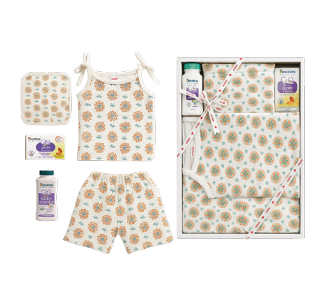 Blossom Plus Newborn Baby Gift Set | Dress, Towel, Baby Powder & Baby Soap (0–3 Months)