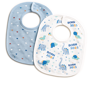 HappyKid Baby Cotton Bib – Soft Single & Double Layer Feeding Bib for Newborns