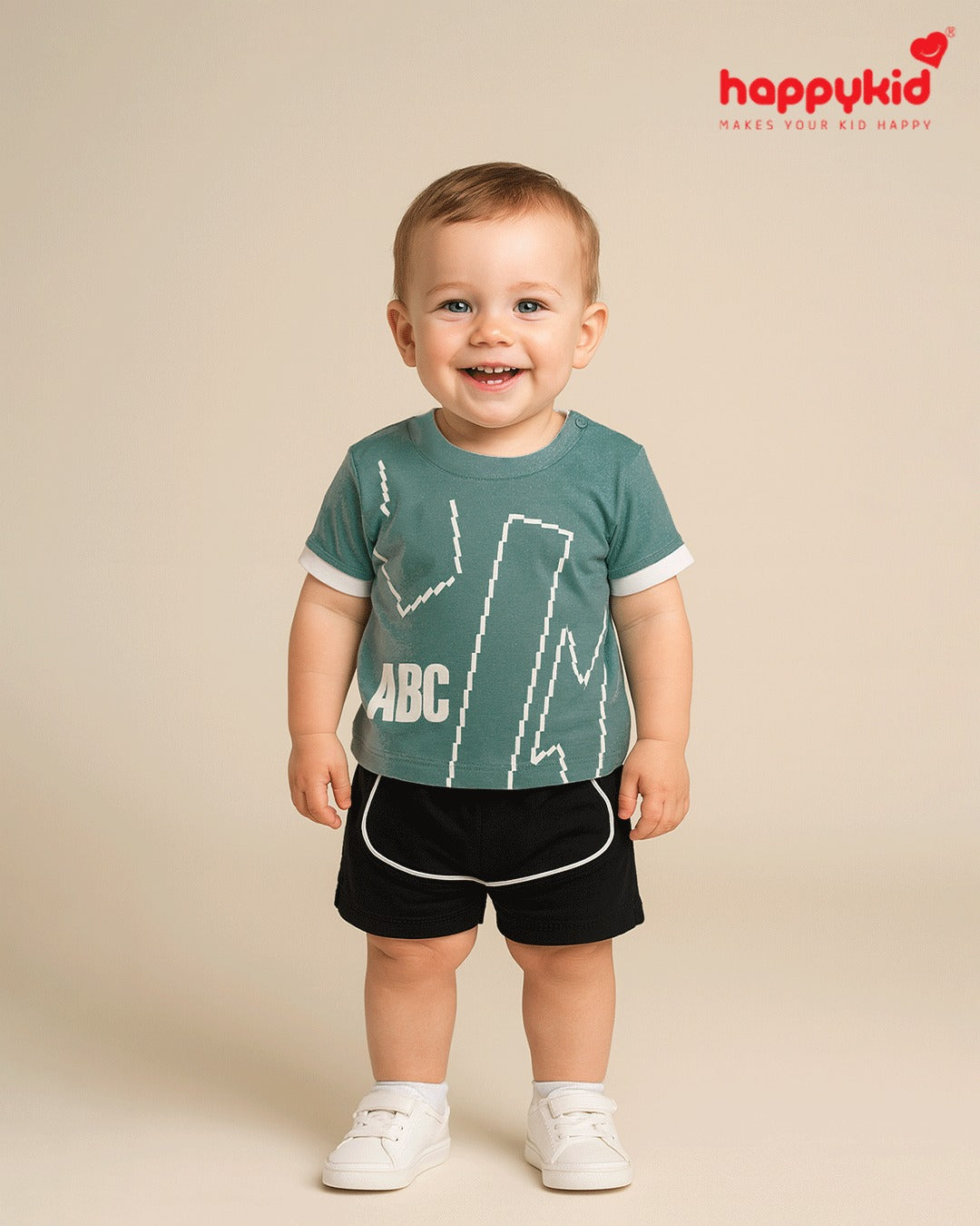 HappyKid Baby Boys Cotton T-Shirt & Shorts Set – Soft Interlock Fabric | RIAN Style