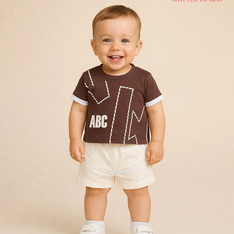 HappyKid Baby Boys Cotton T-Shirt & Shorts Set – Soft Interlock Fabric | RIAN Style