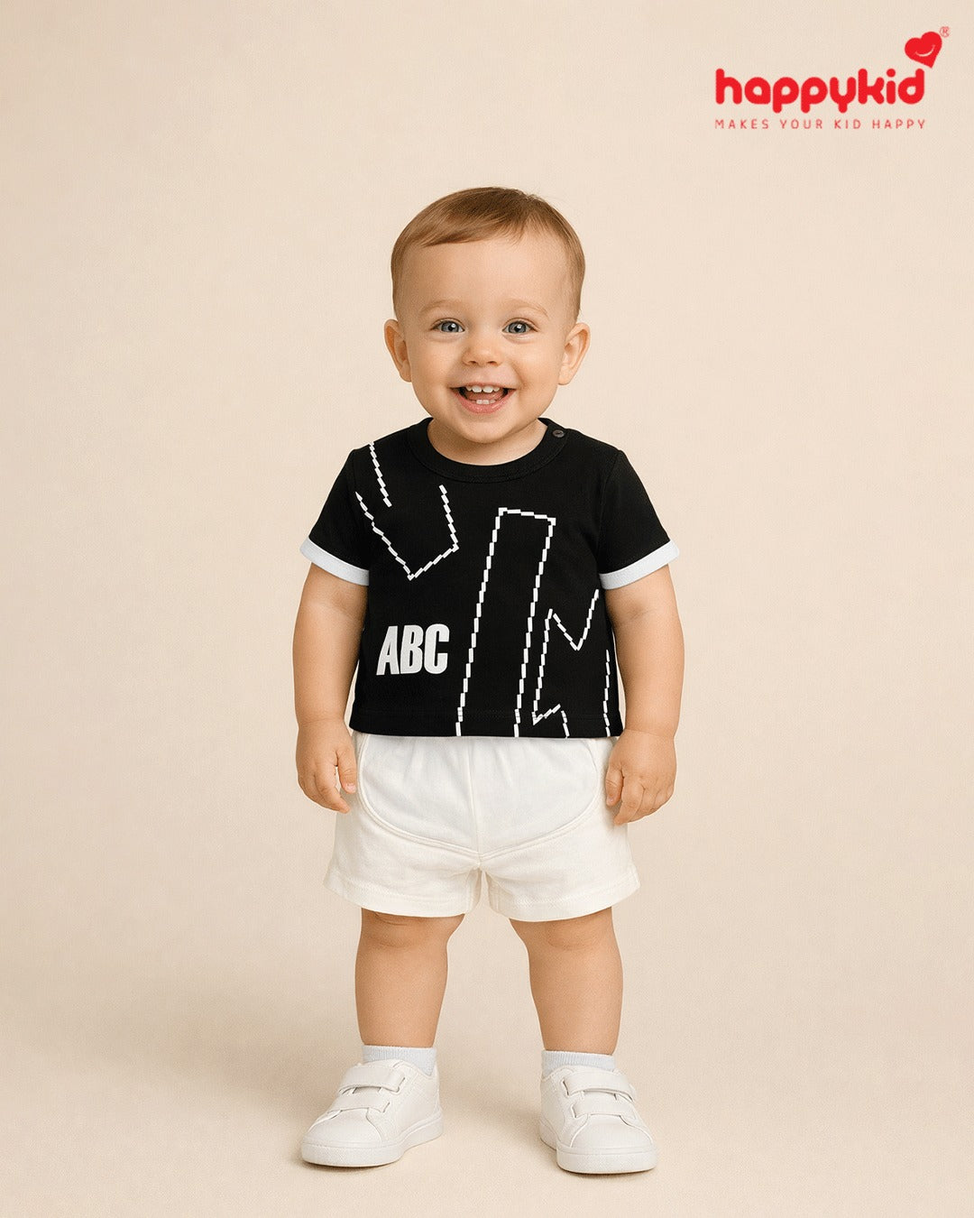 HappyKid Baby Boys Cotton T-Shirt & Shorts Set – Soft Interlock Fabric | RIAN Style