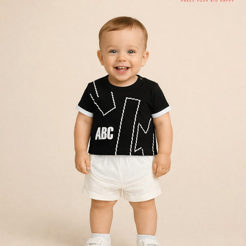 HappyKid Baby Boys Cotton T-Shirt & Shorts Set – Soft Interlock Fabric | RIAN Style
