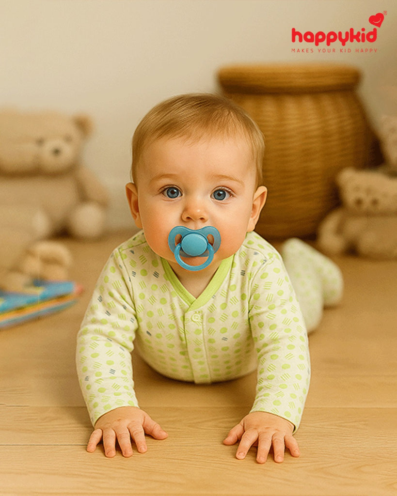 HappyKid Baby Cotton Romper Set – Printed & Plain Full Sleeve Sleepsuits for Newborns (0–6 Months)