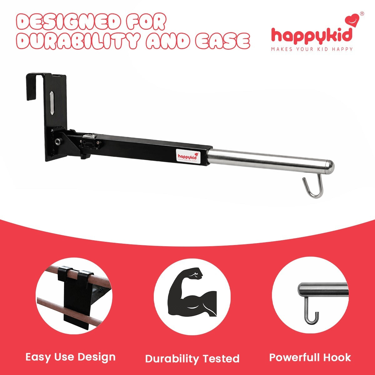 HappyKid Baby Bed Cradle Combo with Adjustable Window Hanger & Triangle Spring – 5 in 1 | Combo 6