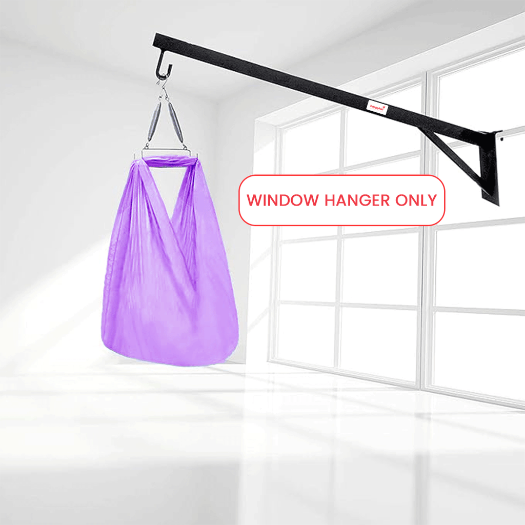 Happykid 100cm Window Baby Cradle Hanger Rod | Multipurpose Cot Metal Thottil/Jhula Stand | Weight Capacity Up to 20Kg | Wine Colour