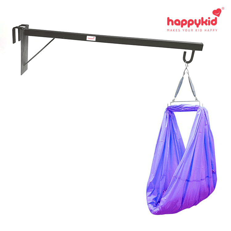 Happykid 100cm Window Baby Cradle Hanger Rod | Multipurpose Cot Metal Thottil/Jhula Stand | Weight Capacity Up to 20Kg | Wine Colour
