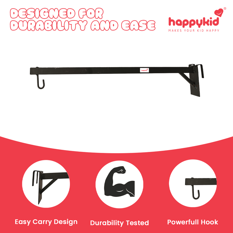 Happykid 100cm Window Baby Cradle Hanger Rod | Multipurpose Cot Metal Thottil/Jhula Stand | Weight Capacity Up to 20Kg | Wine Colour