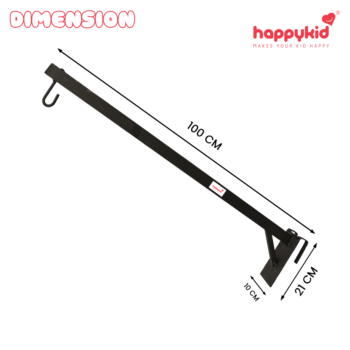 Happykid 100cm Window Baby Cradle Hanger Rod | Multipurpose Cot Metal Thottil/Jhula Stand | Weight Capacity Up to 20Kg | Wine Colour