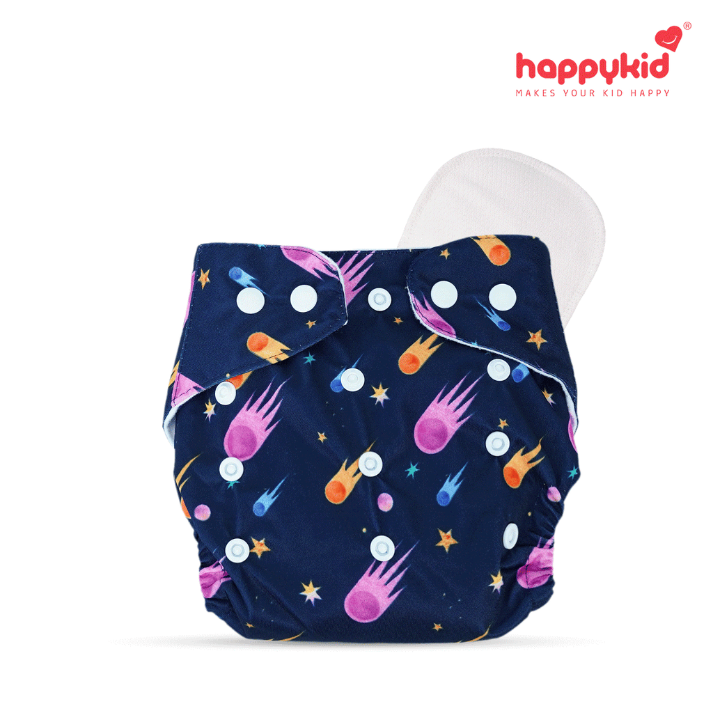 HappyKid Leakage-Proof Reusable Cloth Diaper with Ultra-Absorbent 8-Layer Pad