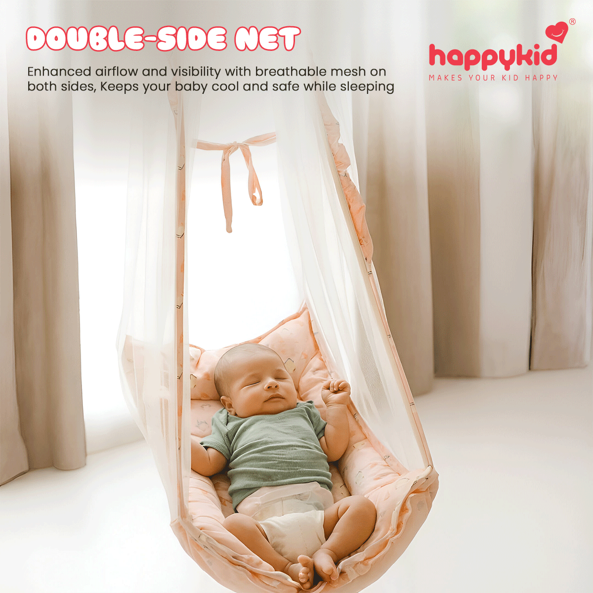 Angel Baby Cradle with Spring & Pillow – Hanging Newborn Cradle