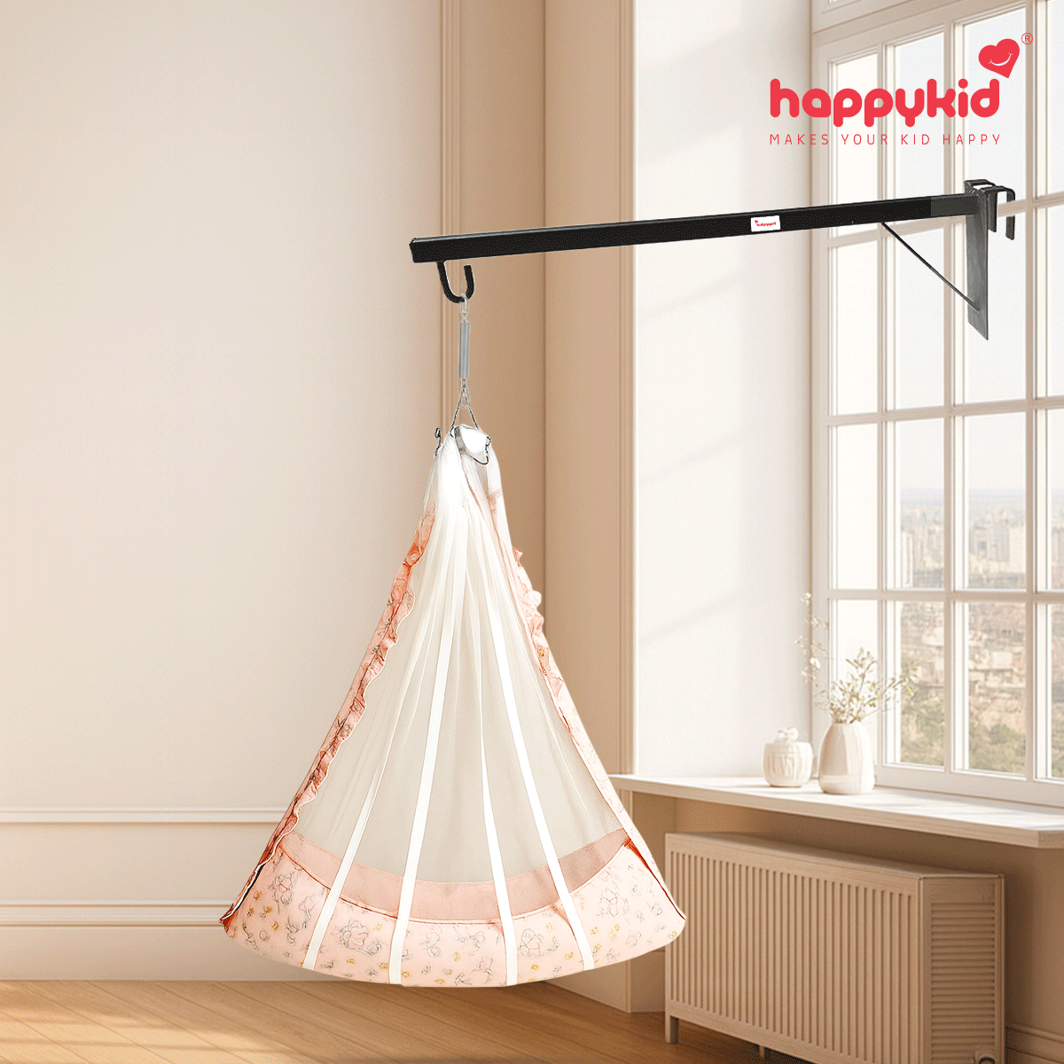 Angel Baby Cradle with Spring & Pillow – Hanging Newborn Cradle