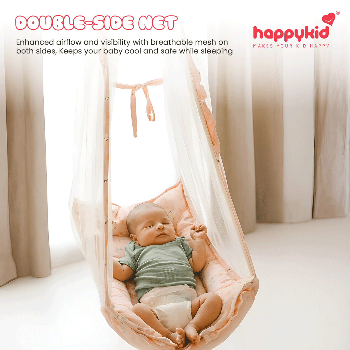 Angel Baby Cradle with Spring & Pillow – Hanging Newborn Cradle