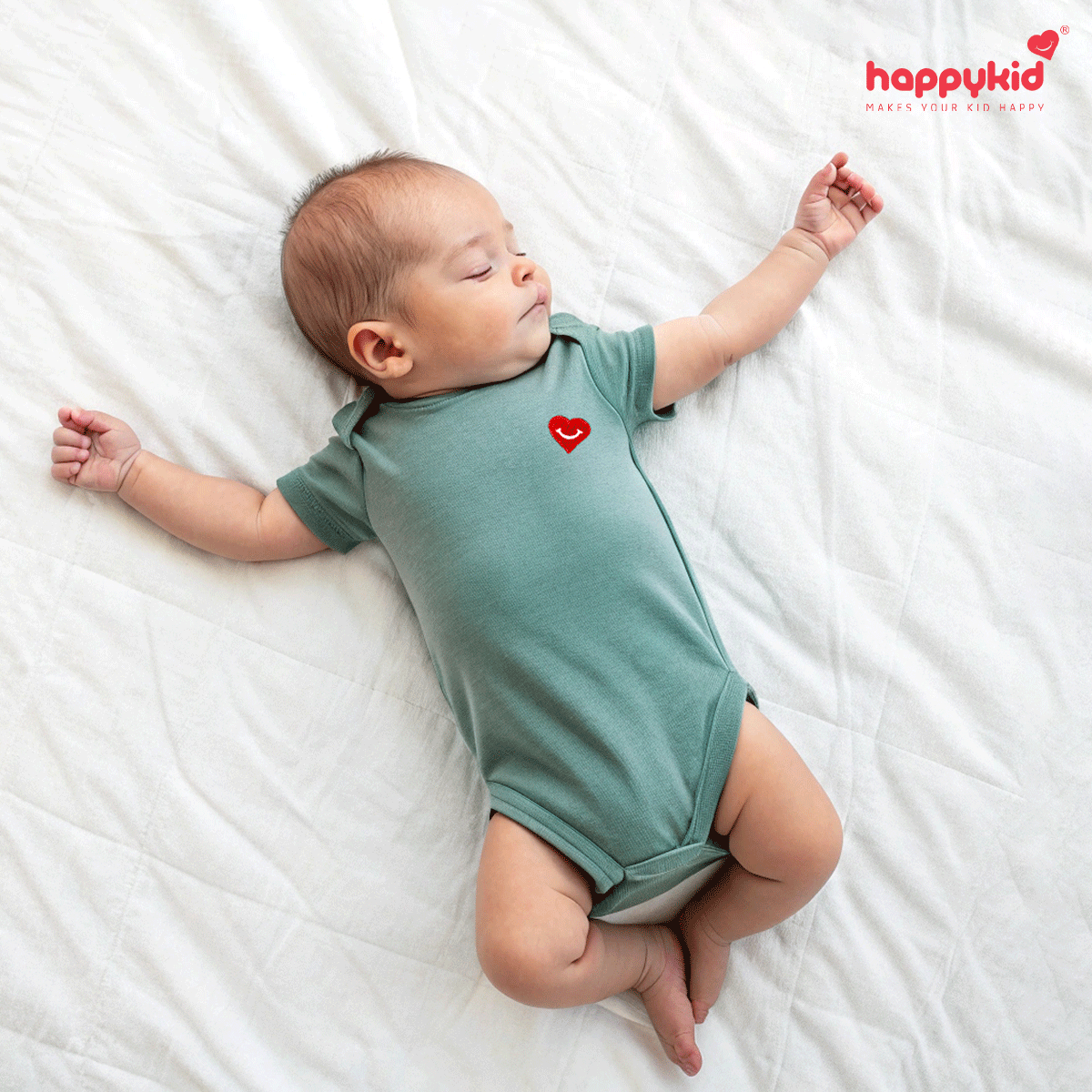 HappyKid Baby Cotton Bodysuit Set – Printed & Plain Onesies for Newborns (0–6 Months)