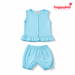 Happykid Newborn Baby Voile Daily Wear Dress  (0–3 Months) 3 Piece