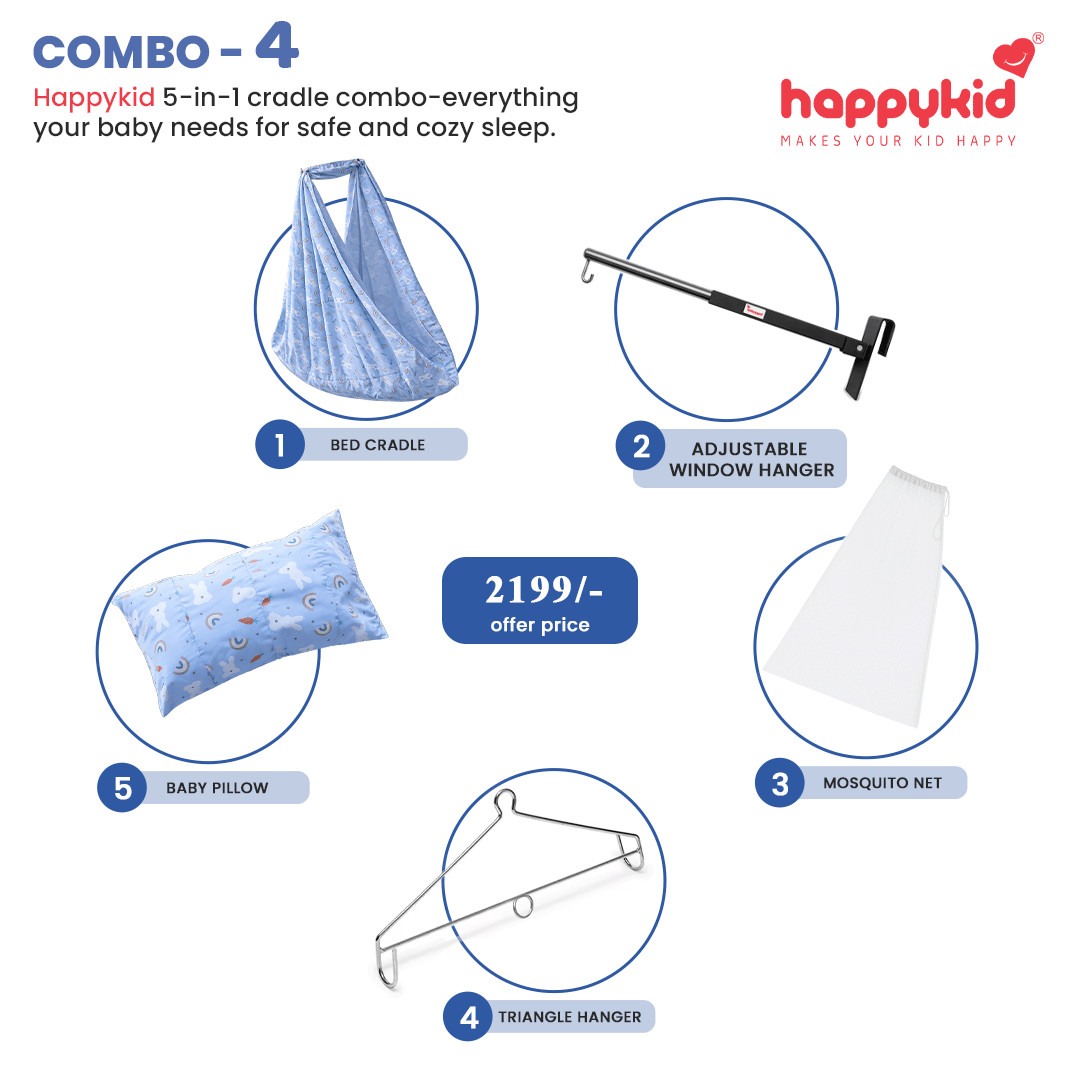 Premium Baby Bed Cradle Combo with Adjustable Window Hanger